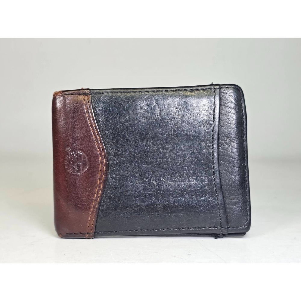 Timberland Credit Card Holder Black Brown Genuine‎ Leather Small